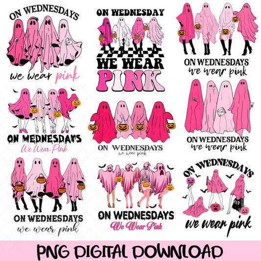 In Wednesdays We Wear Pink Png Bundle