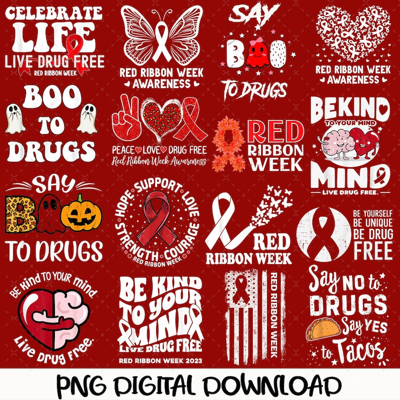 Red Ribbon Week Png Bundle Shirt