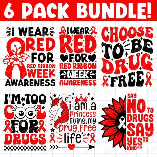 Red Ribbon Week Png Bundle