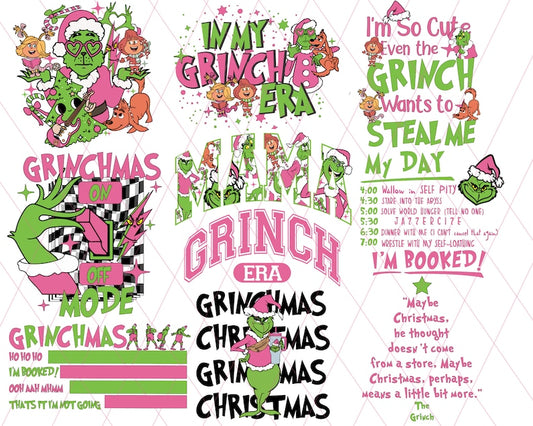 Retro Pink Christmas SVG PNG Bundle