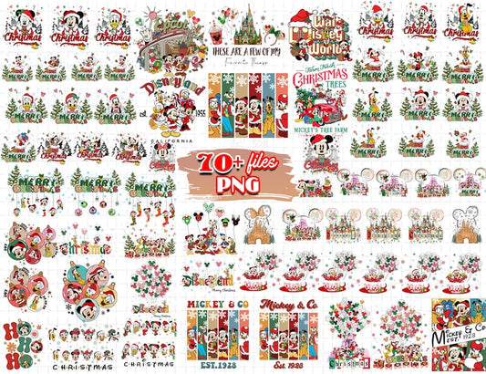 70+ Christmas Mickey Clipart Bundle png