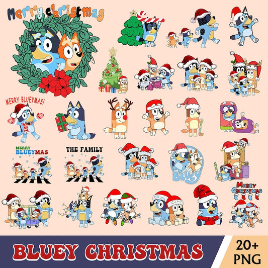 20+ Bluey Christmas Bundle Png