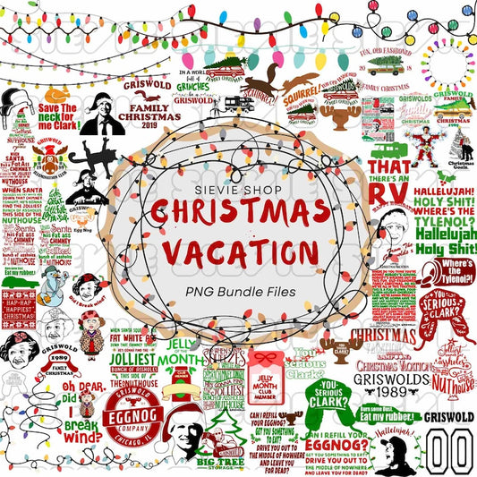 90 Files Christmas Vacation PNG SVG Bundle