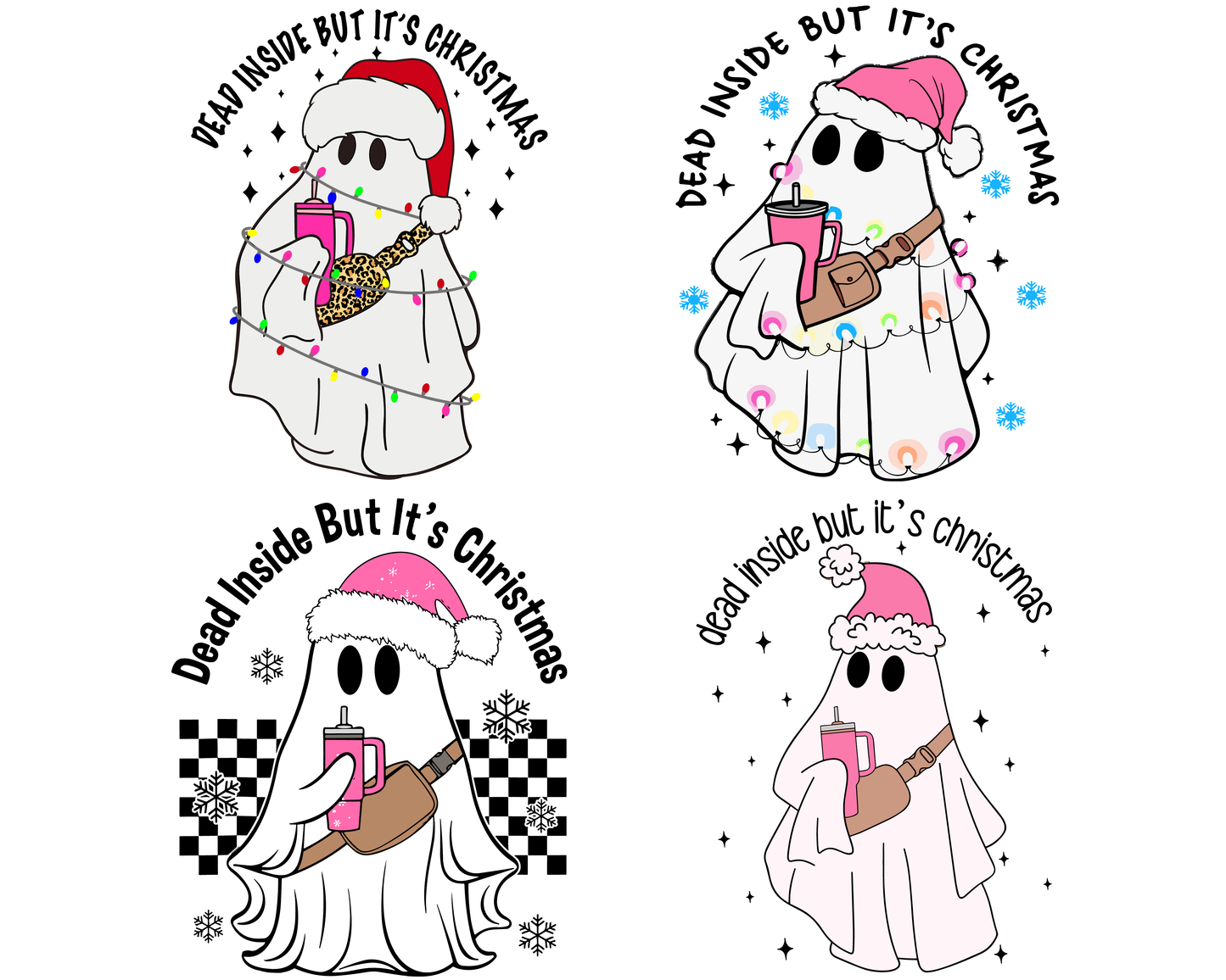 Dead Inside But It’s Christmas Boojee Ghost  PNG