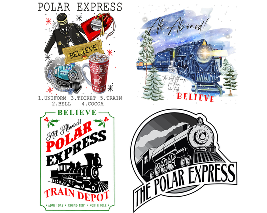 Believe All Aboard Polar Express Train Christmas Png