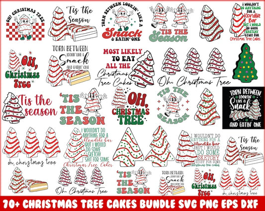 Christmas Tree Cakes SVG PNG Bundle