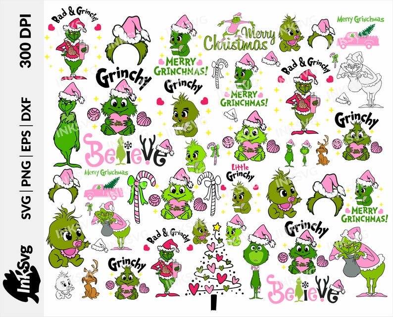 cute baby Grinchy svg