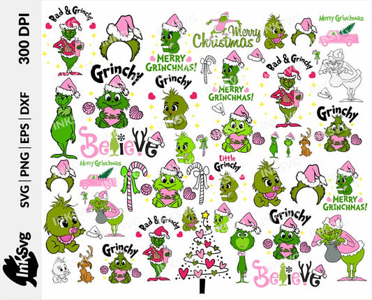 cute baby Grinchy svg