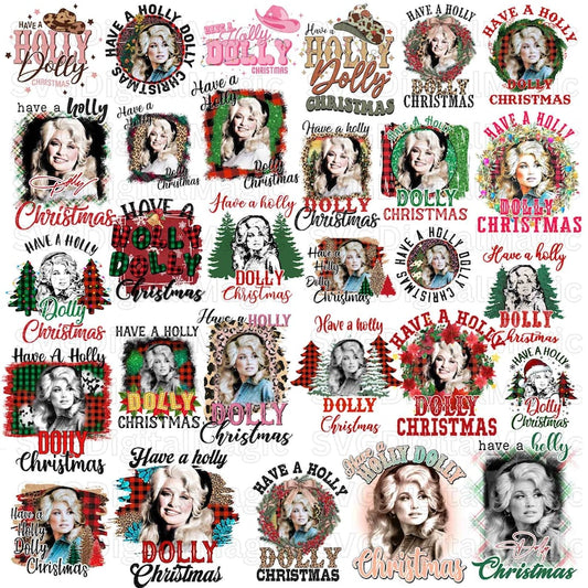 Have A Holly Dolly Christmas Png Bundle