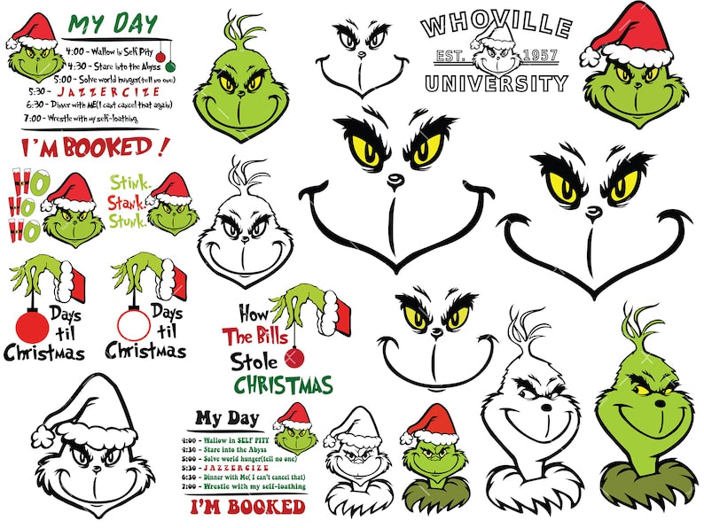 Grinch Face SVG Bundle