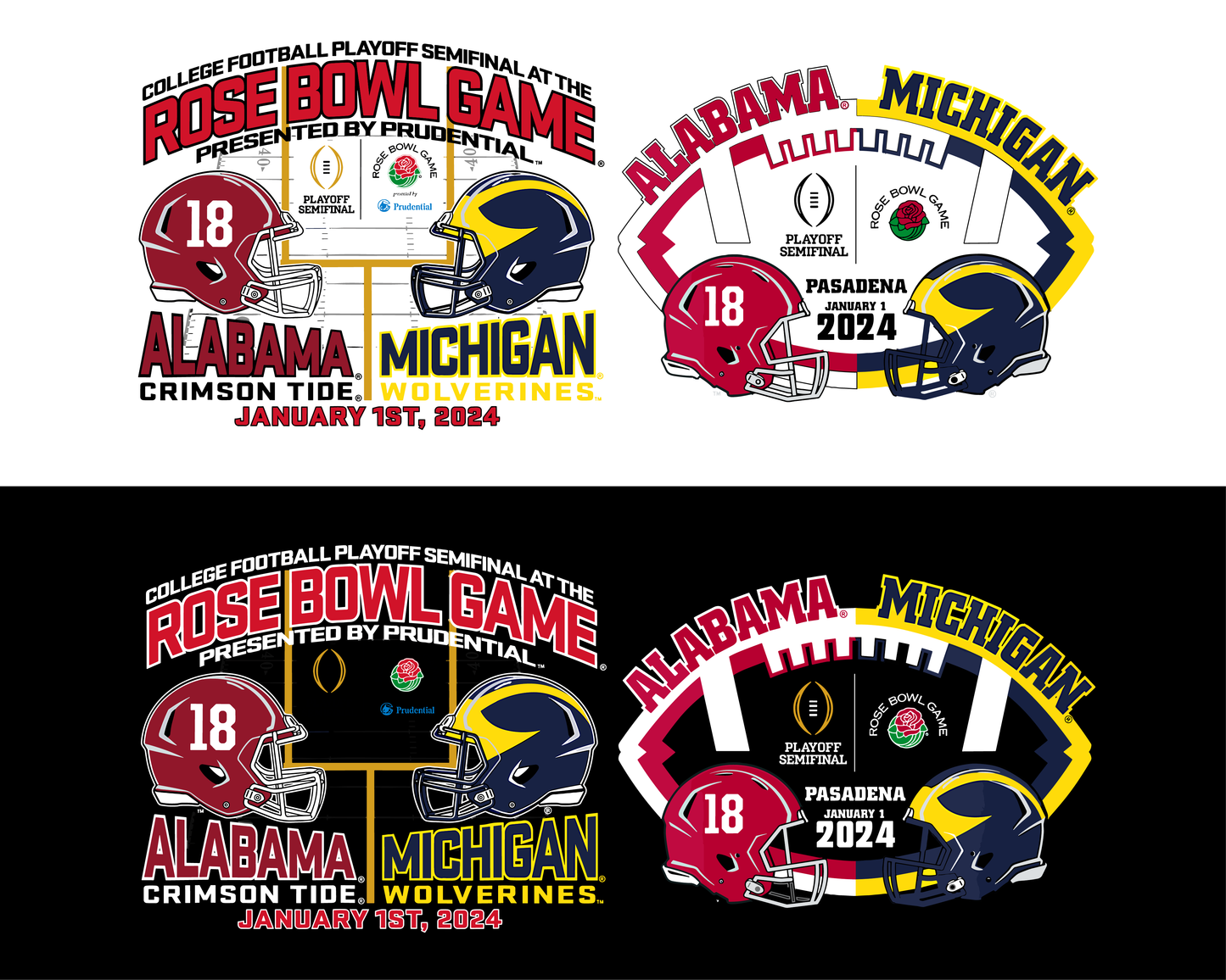 Michigan v Alabama Rose Bowl 2023-2024 Png