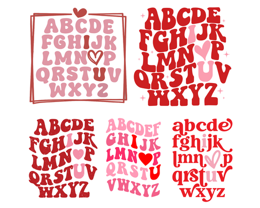 Valentine Alphabet I Love You PNG