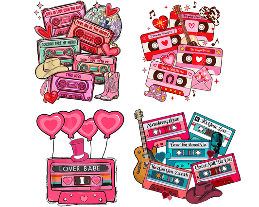 Valentine's Day cassette tapes png