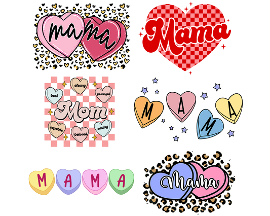 Mama Candy Heart Valentines Day PNG