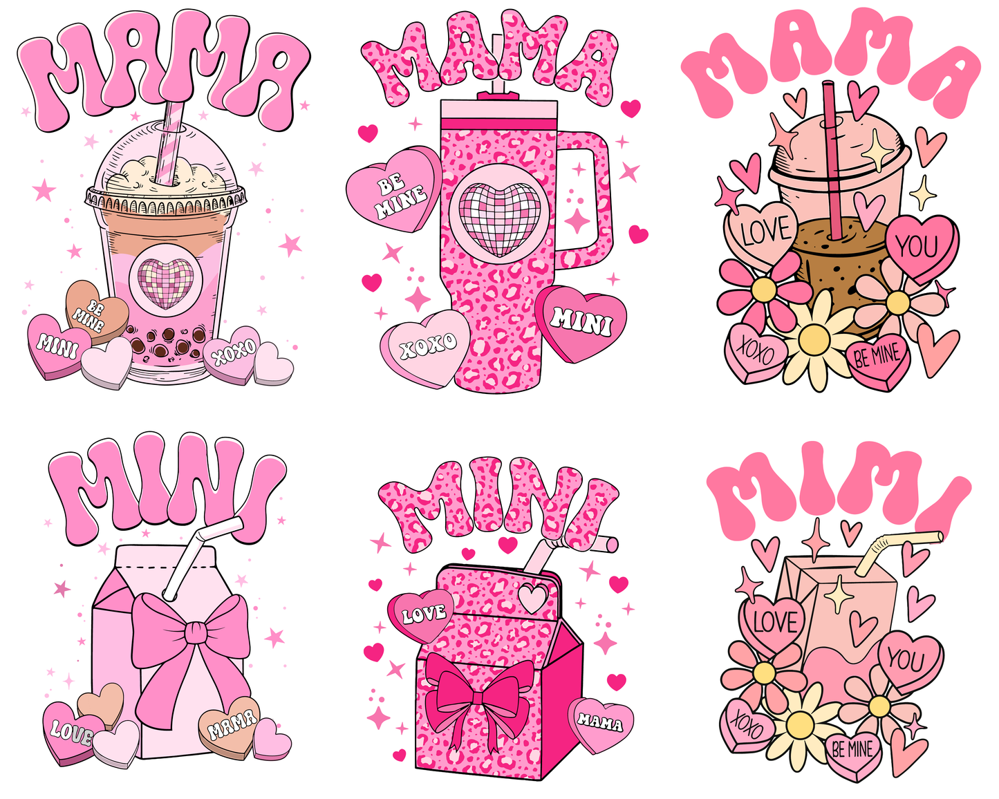 Mama Mini Matching Valentines PNG