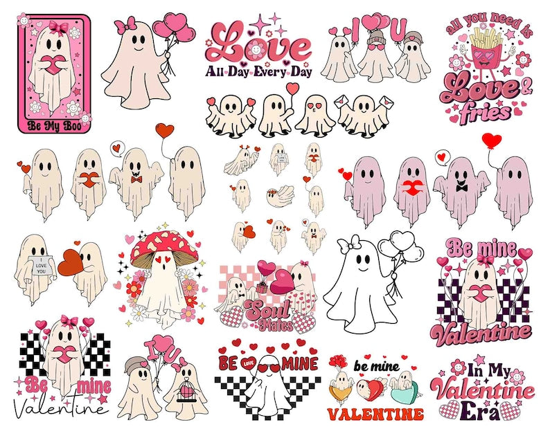 Valentine Ghost Svg Bundle