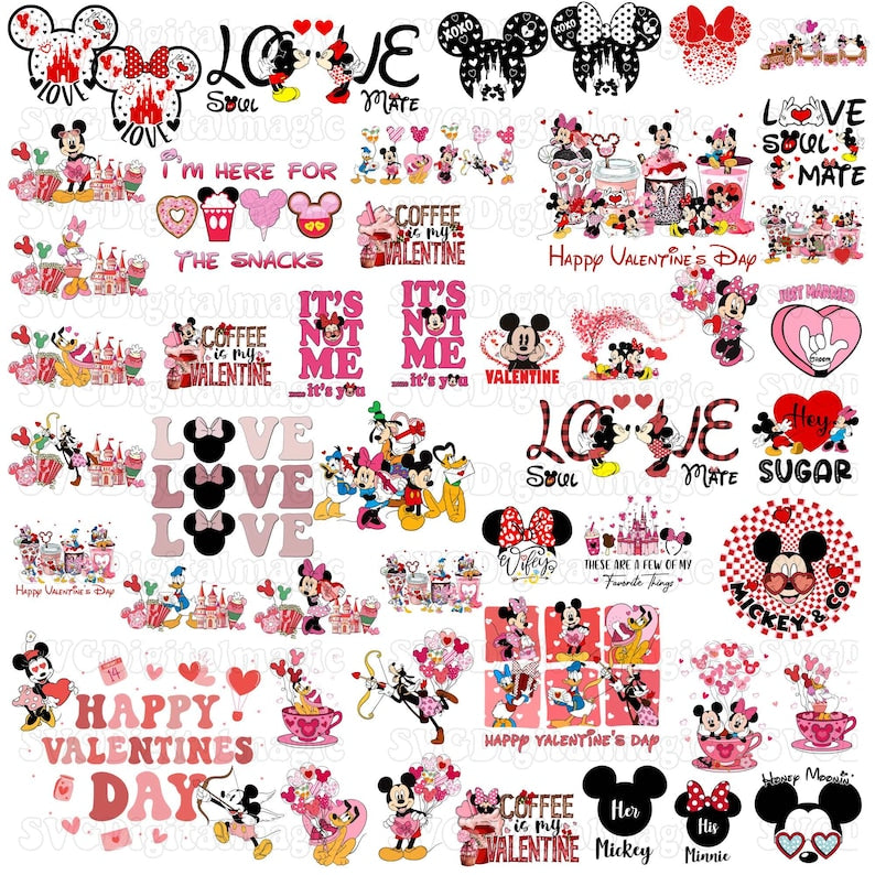 Mouse And Friends Valentine PNG Bundle