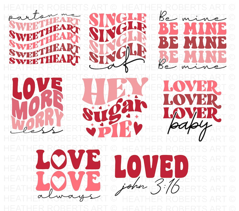 Retro Valentines SVG Bundle