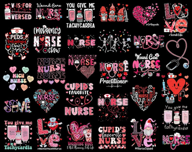 Nurse Valentine Png Bundle