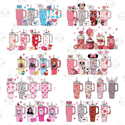 20+ Valentines Heart Stanley Tumbler Inspired PNG