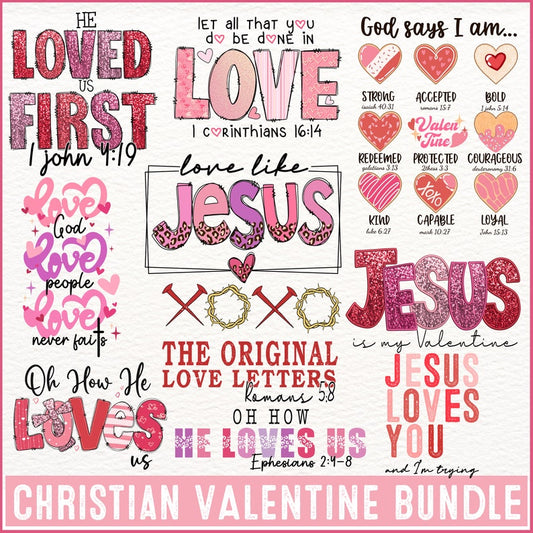 Christian valentine png bundle