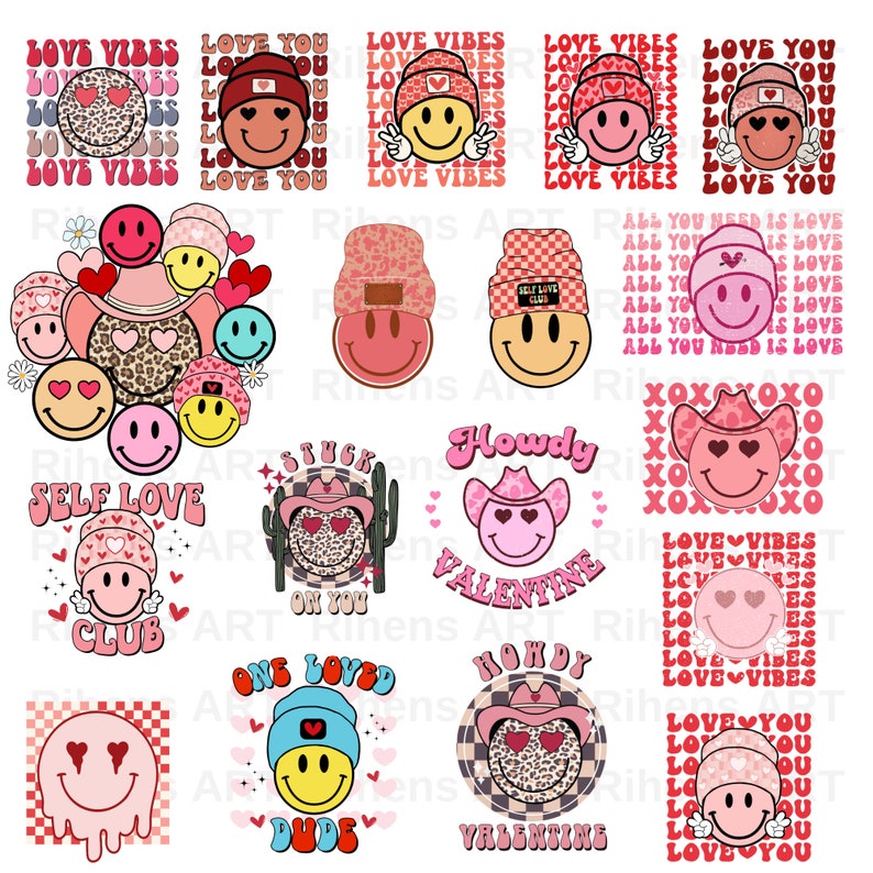 Valentines Smiley Faces PNG