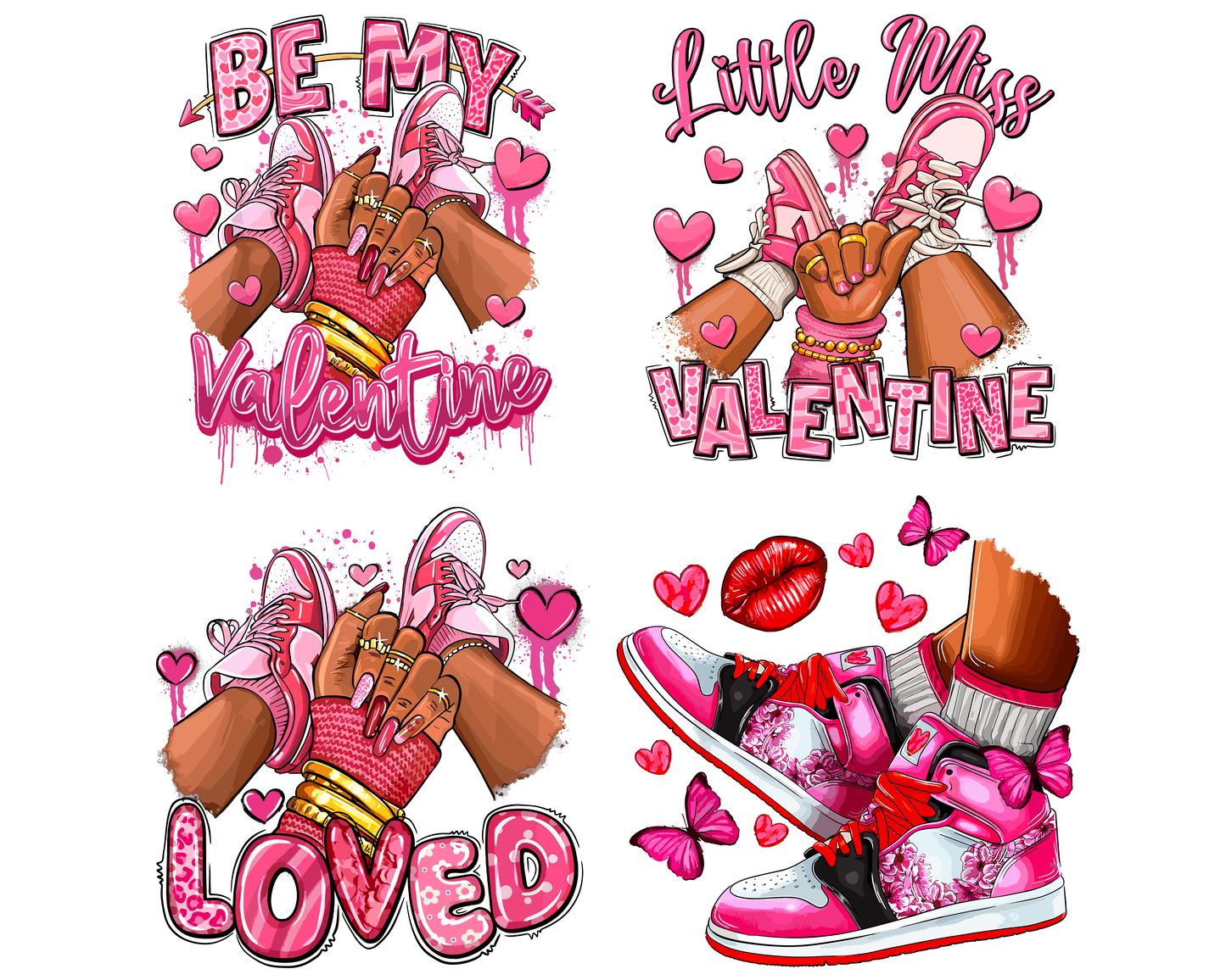 Be my Valentine afro girl sneakers png