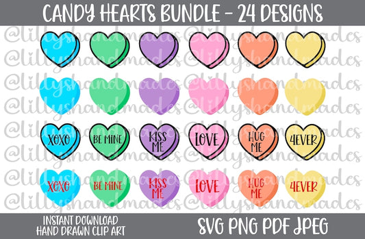 Candy Hearts Svg