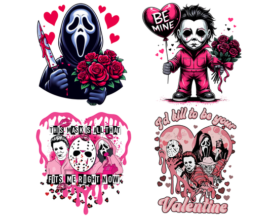 Ghostface Valentine with flowers Scream Valentine PNG