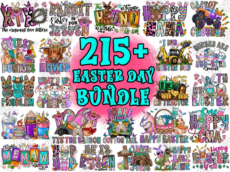 Happy Easter Day Mega Bundle PNG File