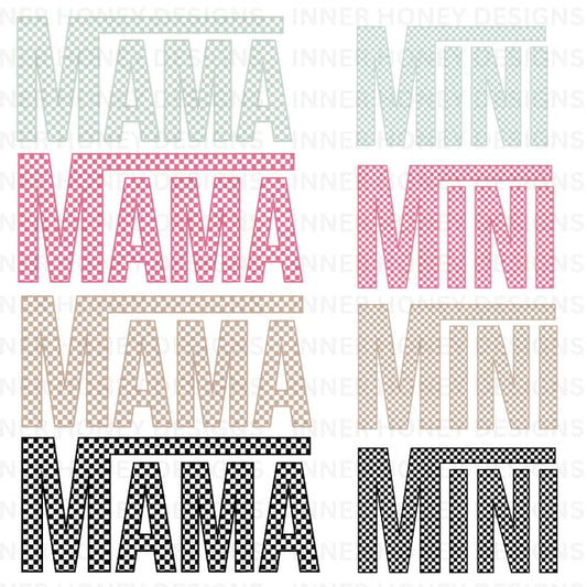 Checkered retro mama Png