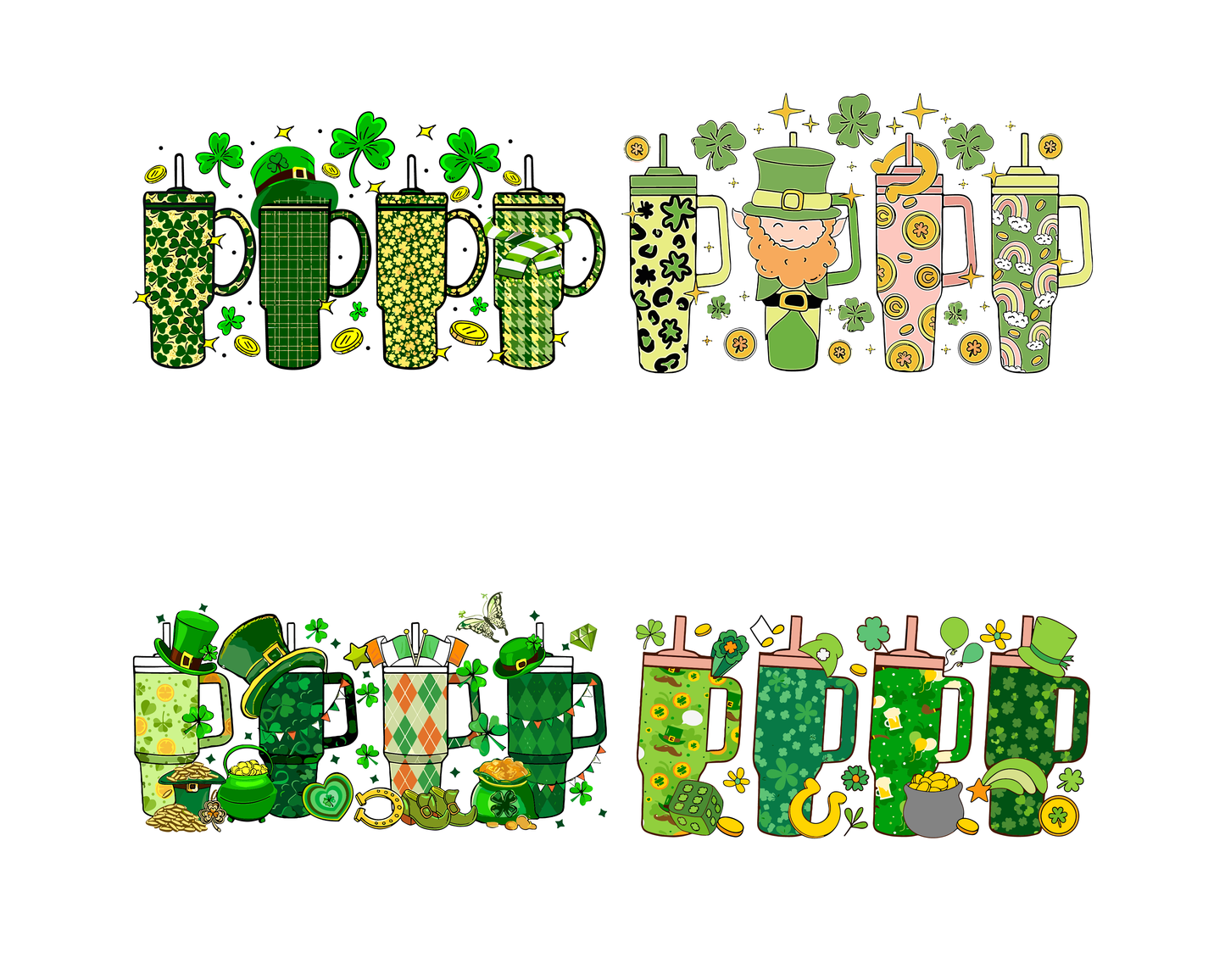 Retro Obsessive Cup Disorder St. Patrick's Day PNG