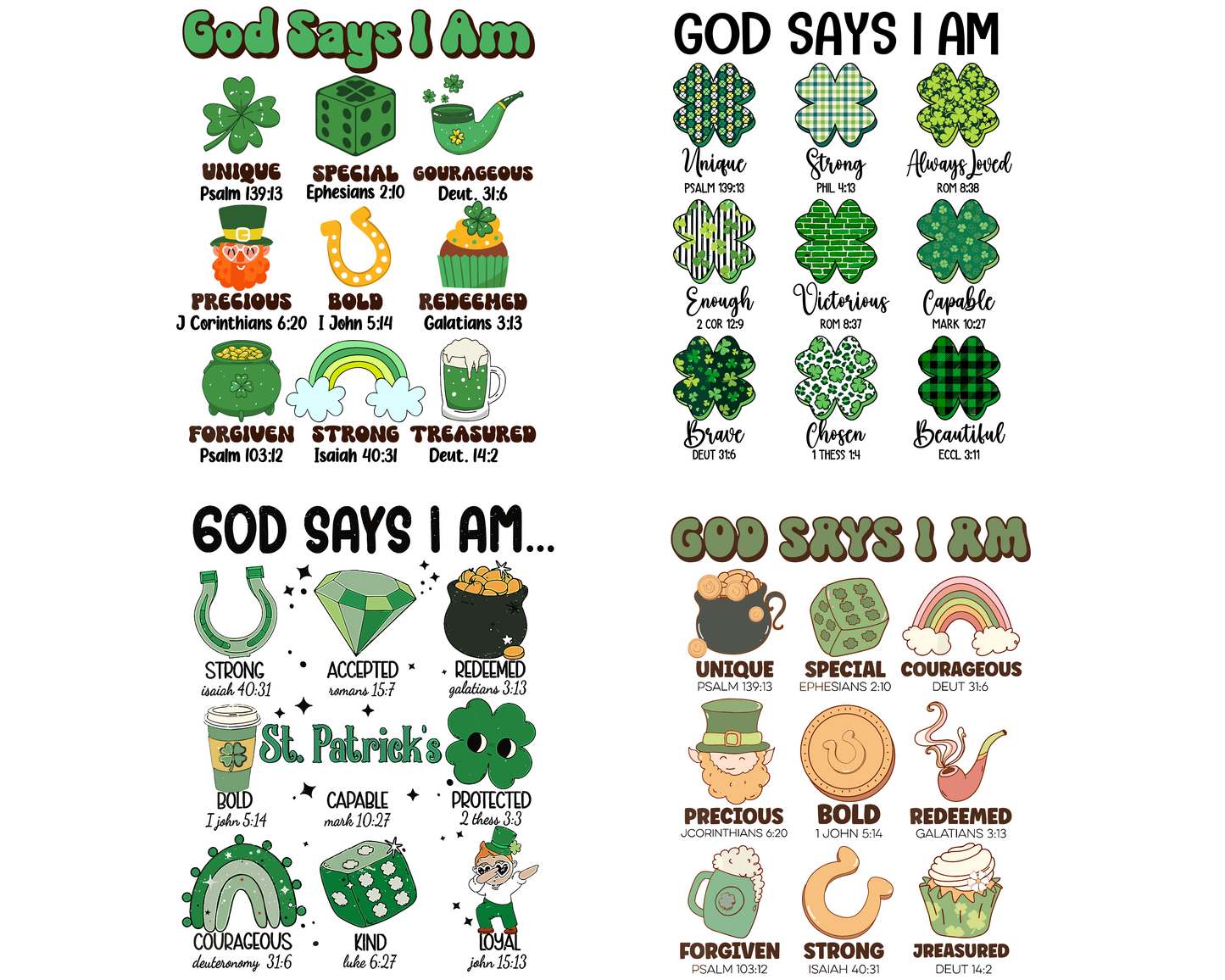 God Says I Am Patrick's Day Png,