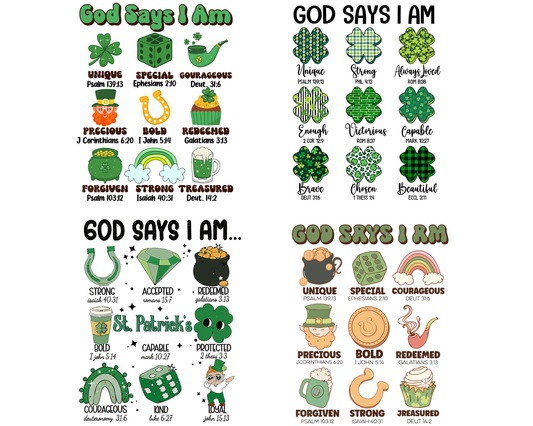 God Says I Am Patrick's Day Png,