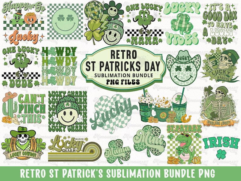 Retro St Patrick's day png bundle