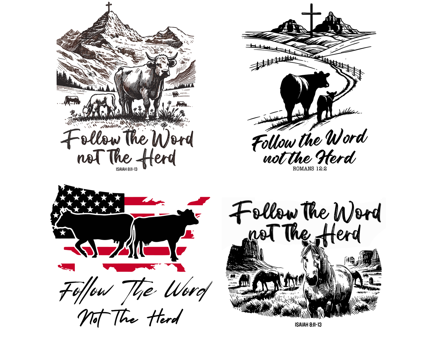 Follow the word not the herd PNG