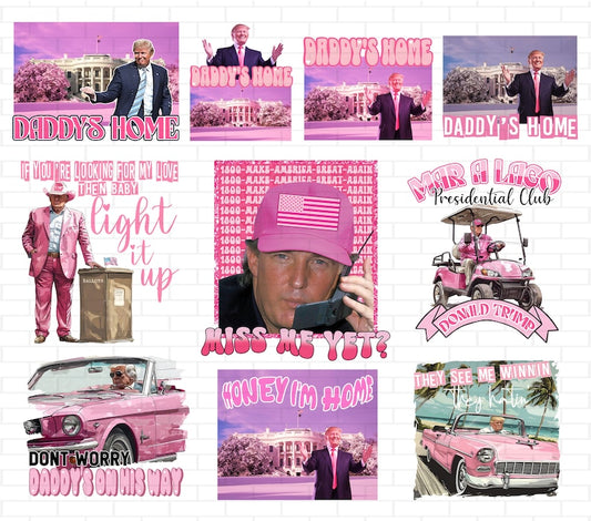 10 Bundle Pink Trump 2024 Png