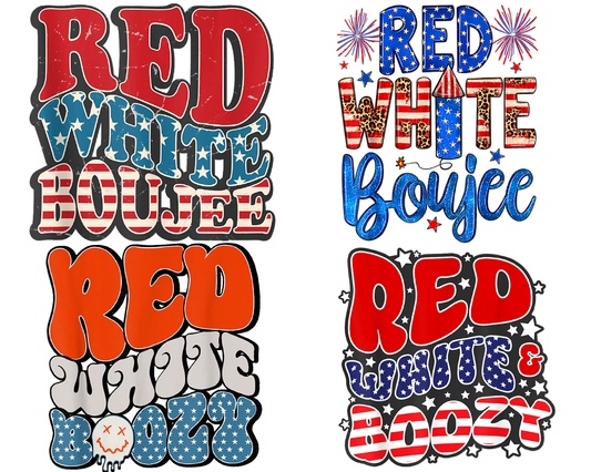 Red White Boozy retro PNG