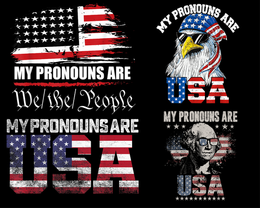 My Pronouns are USA Funny 4th of july Png