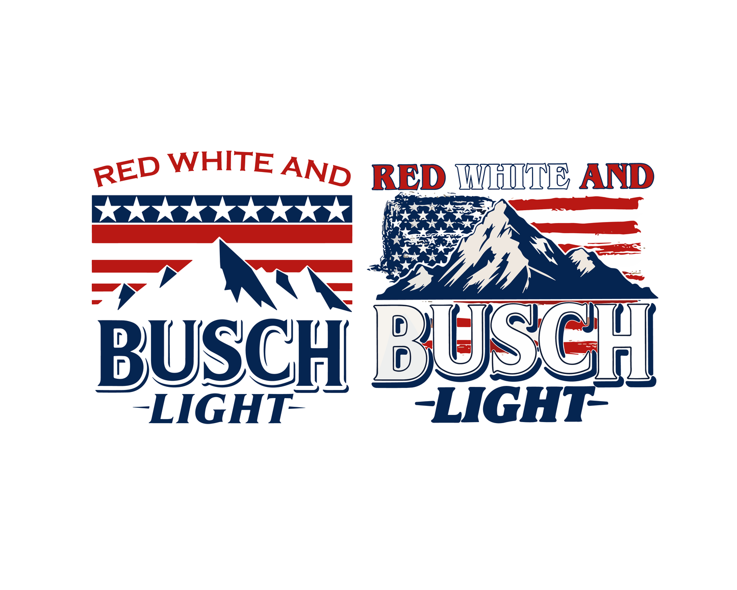 Red White and Busch Light 4th of July Png