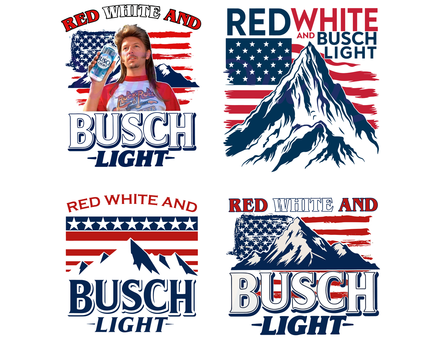 Red White and Busch Light 4th of July Png