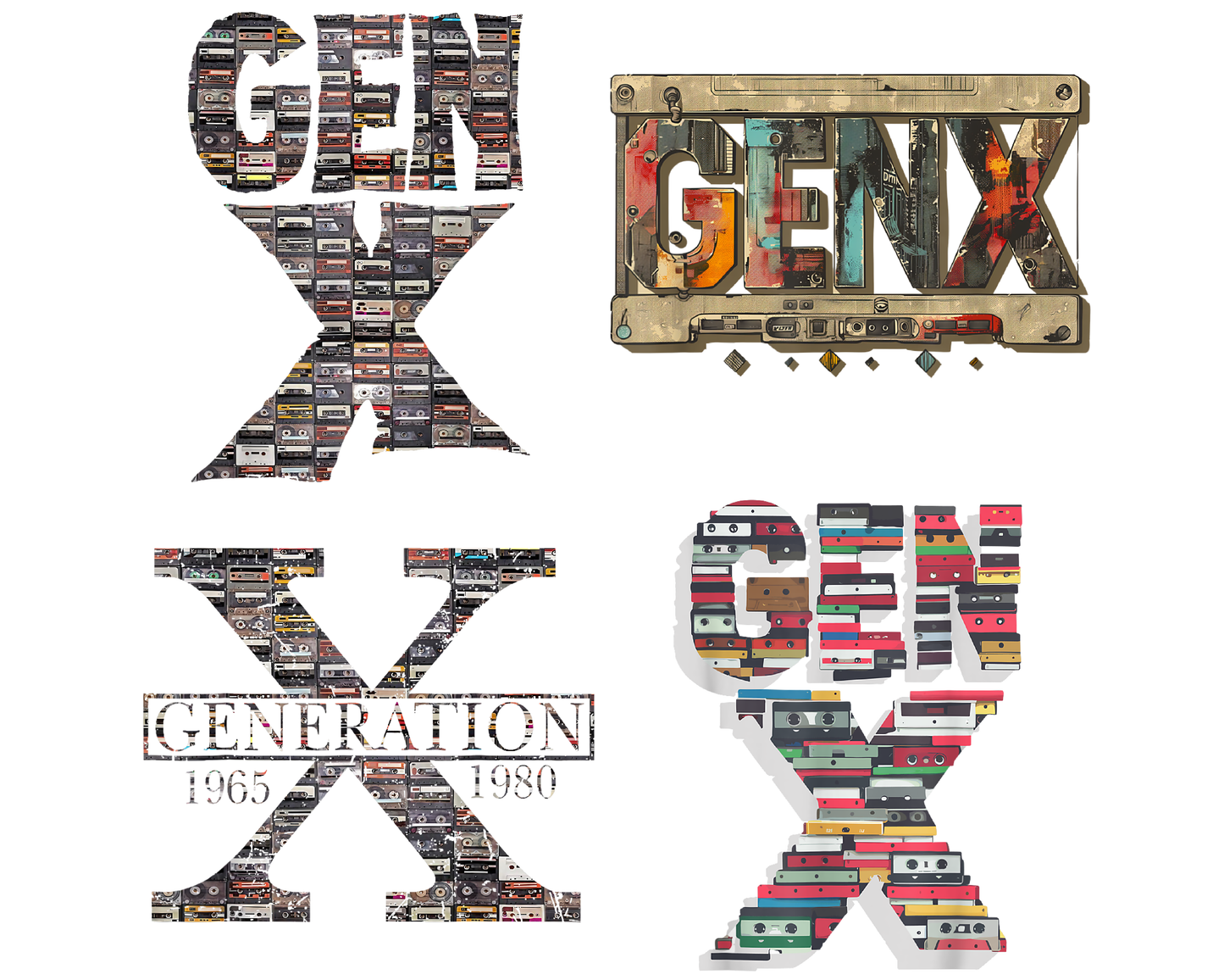 Gen X 80s Rock Cassettes png