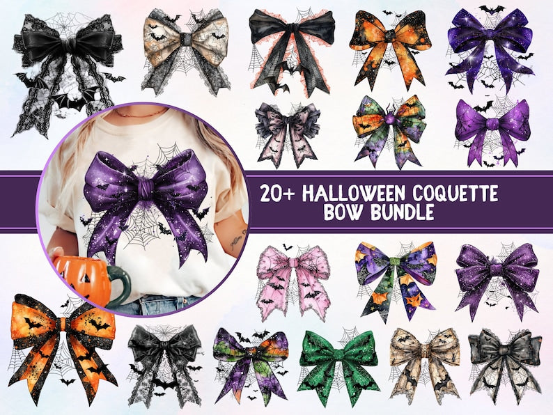 Halloween Coquette Bow Bundle Png