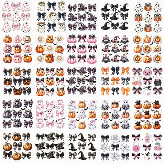 25+ Coquette Bow Halloween PNG