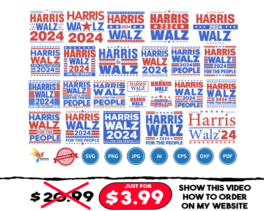 Harris Walz 2024 png svg Bundle