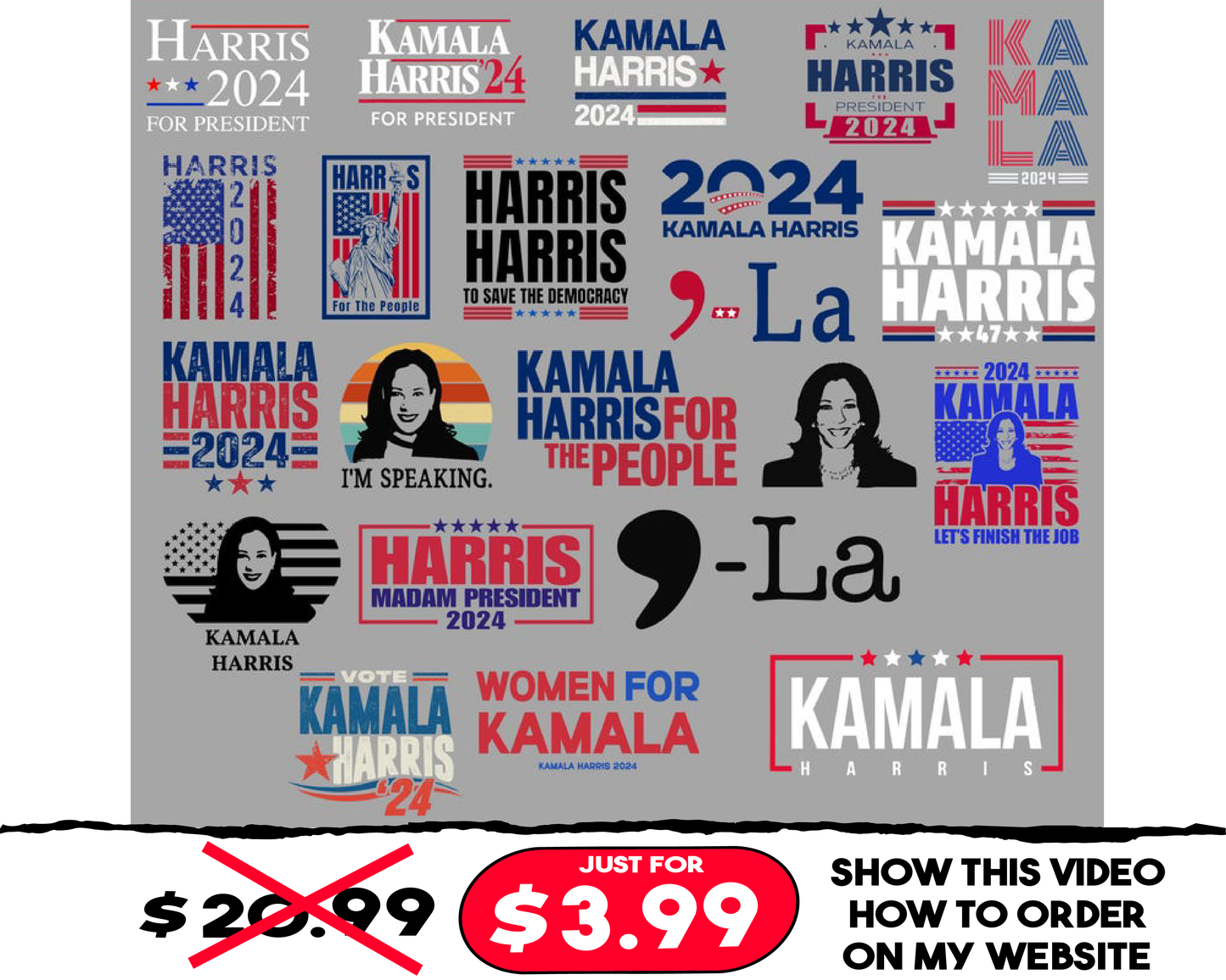 Kamala Harris 2024 Svg Png Bundle