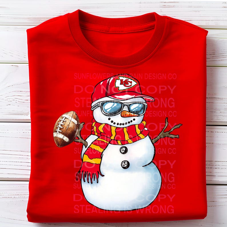 Chiefs Christmas snowman football Sweater