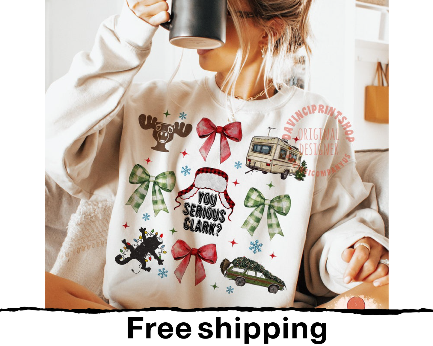 Christmas Coquette Bow sweatshirt