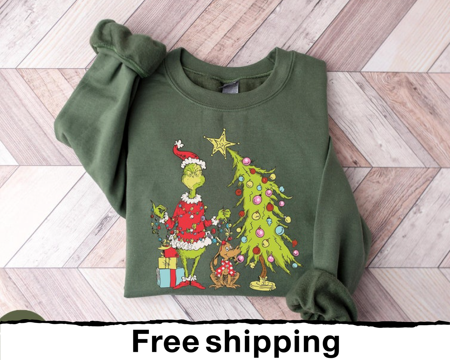 Grinch Christmas Tree Sweatshirt