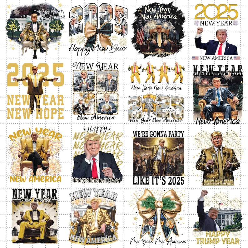 Bundle New Year Trump 2025 PNG